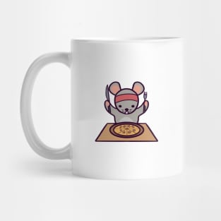 Cute Rat Pizza Day Mug